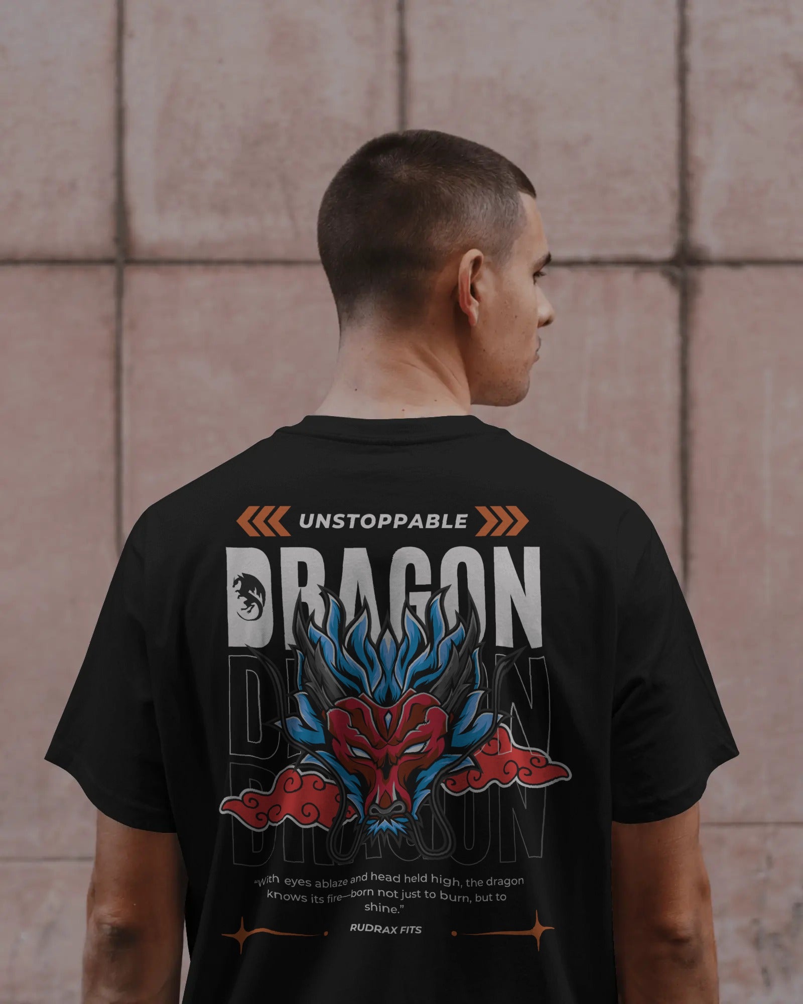 Unstoppable Dragon Oversized Graphic Tee – White