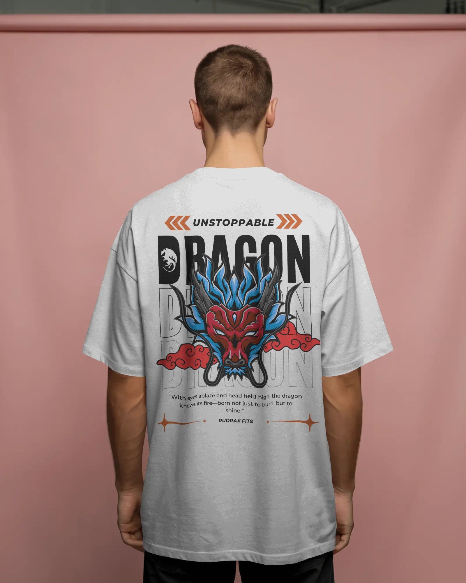 Unstoppable Dragon Oversized Graphic Tee – Black