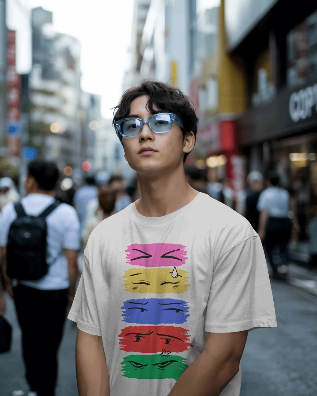 Colorblock Expressions Oversized Graphic Tee – White