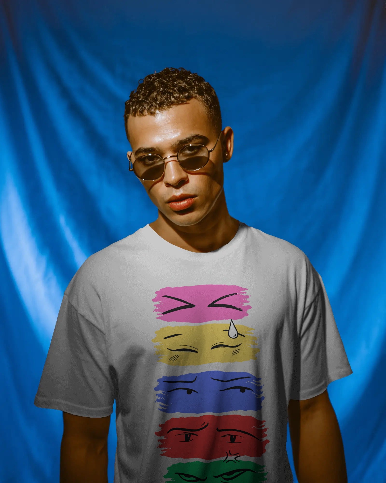 Colorblock Expressions Oversized Graphic Tee – White