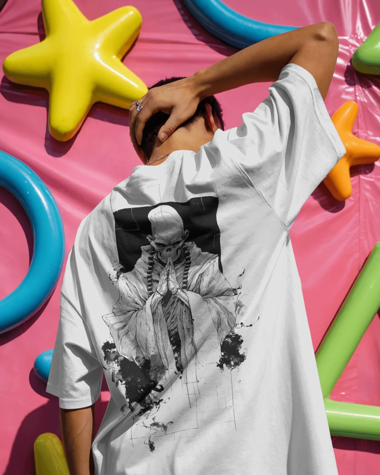 Rudra Series “Monk Skull” Oversized T-Shirt – By Rudrax Fits