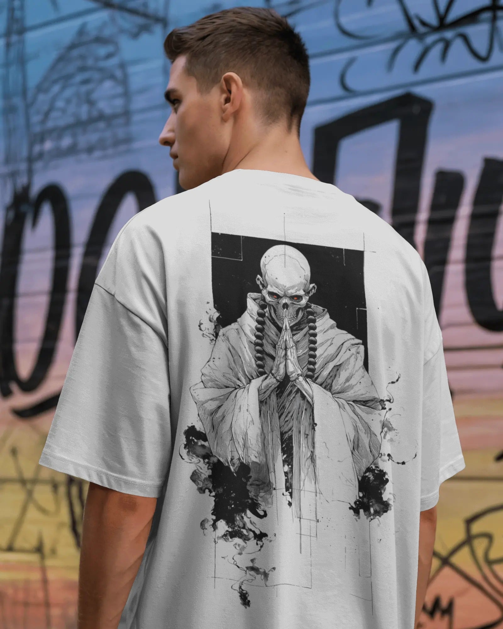 Rudra Series “Monk Skull” Oversized T-Shirt – By Rudrax Fits