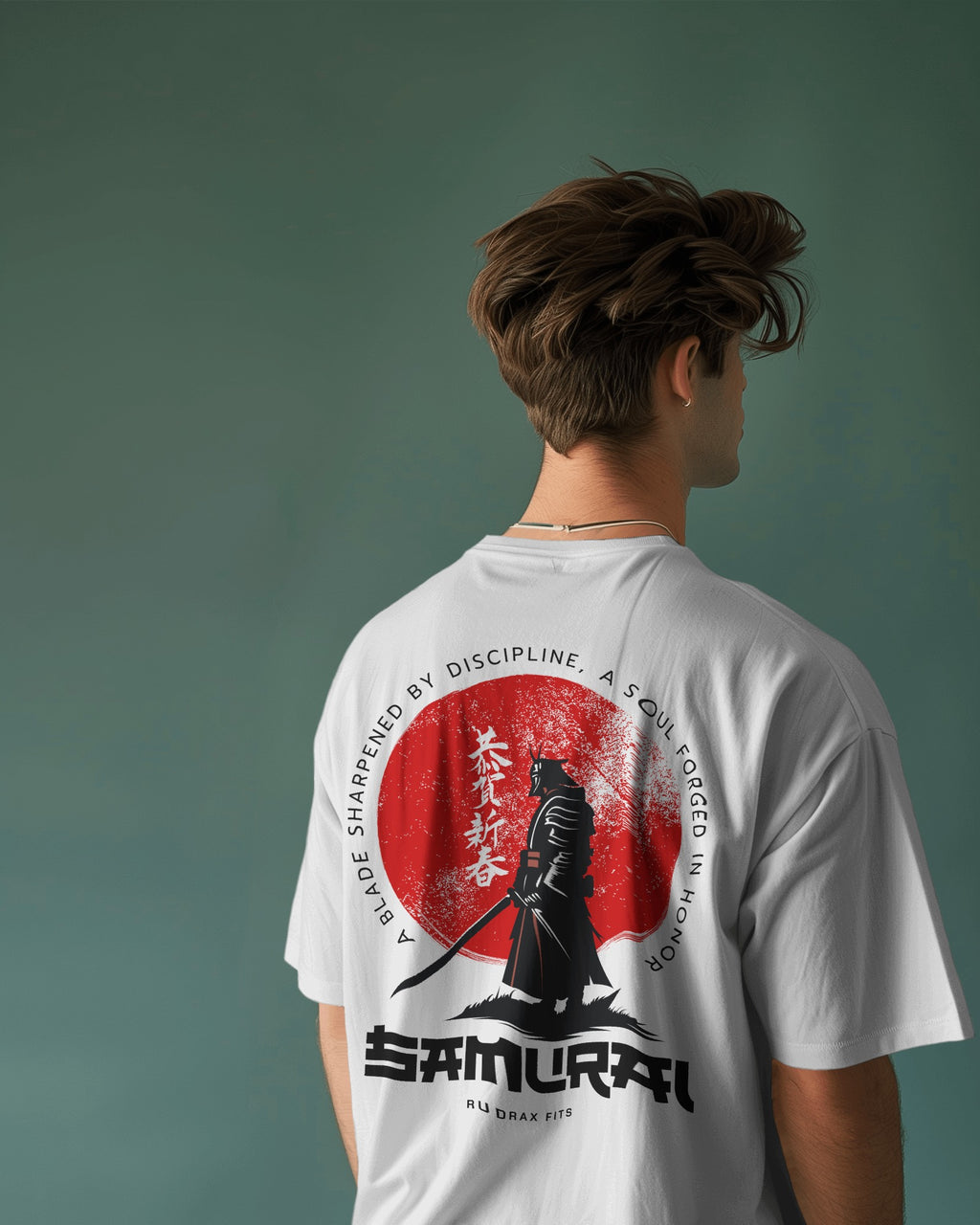 Samurai Code Oversized Graphic Tee – Black