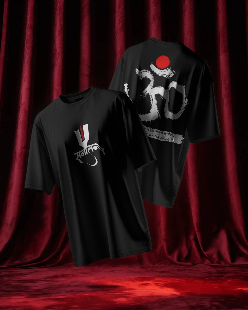 Sanatan Sanskrit Oversized Graphic Tee – Black