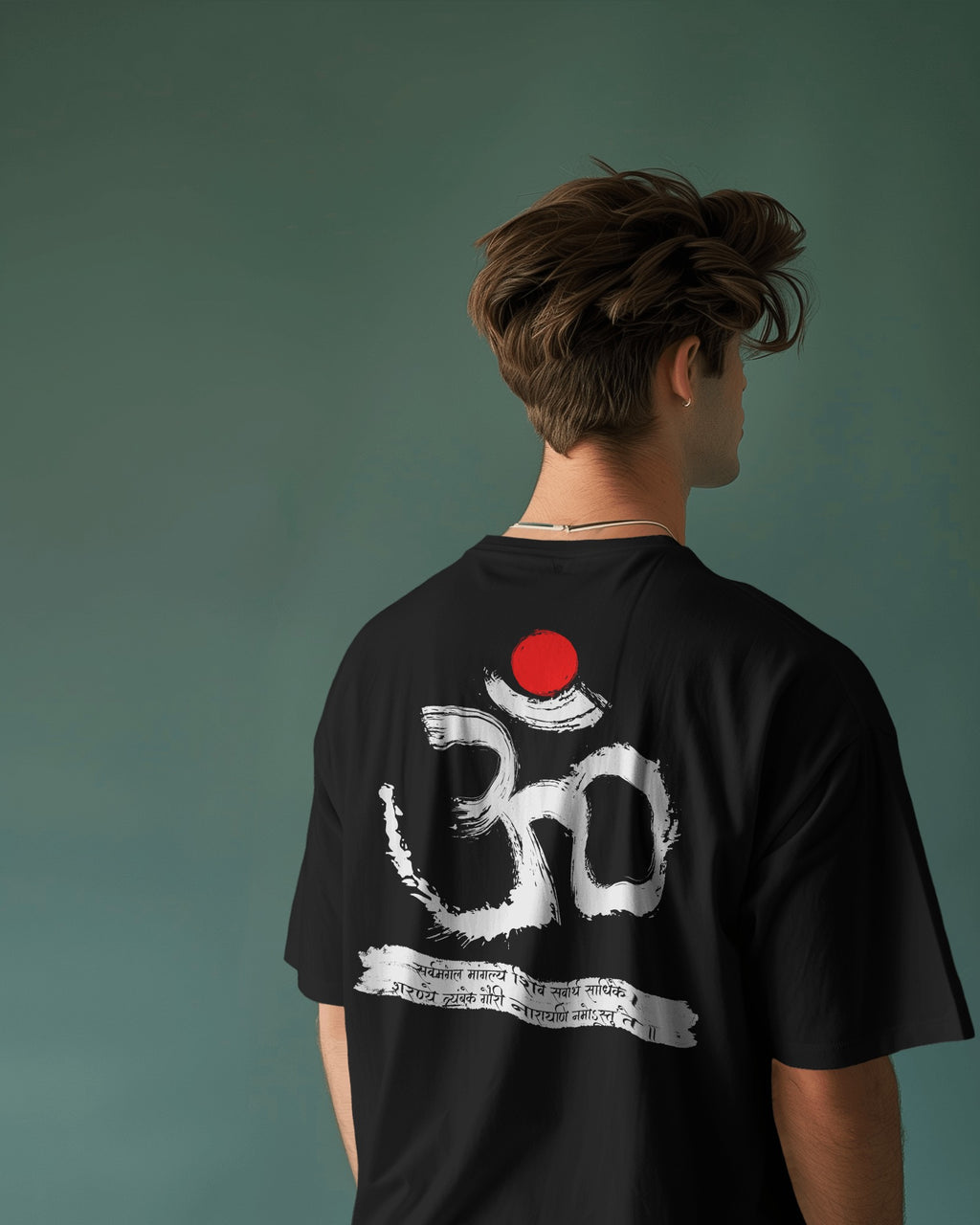 Sanatan Sanskrit Oversized Graphic Tee – Black