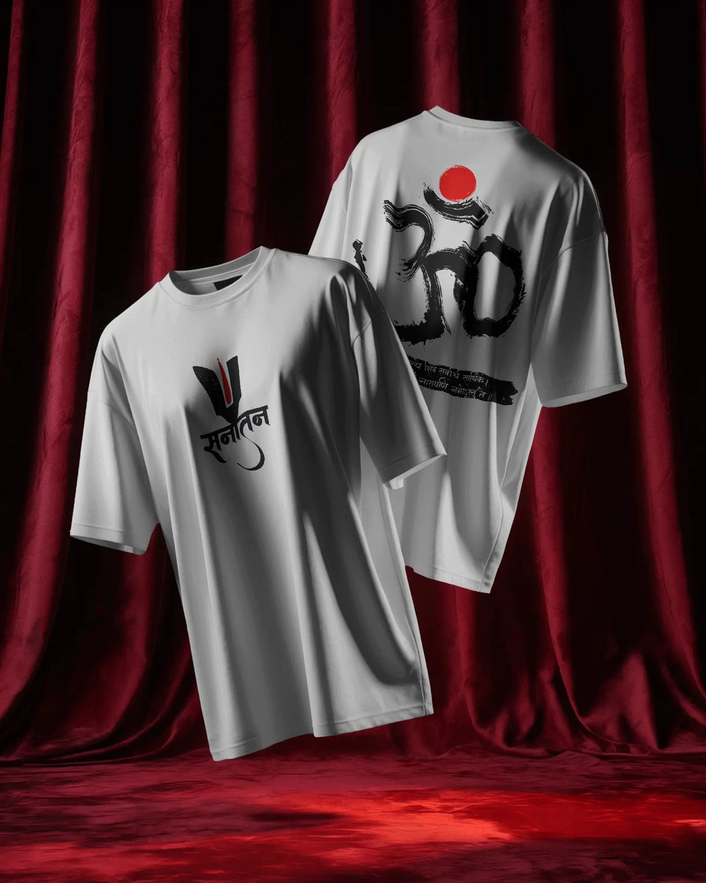 Sanatan Sanskrit Oversized Graphic Tee – White