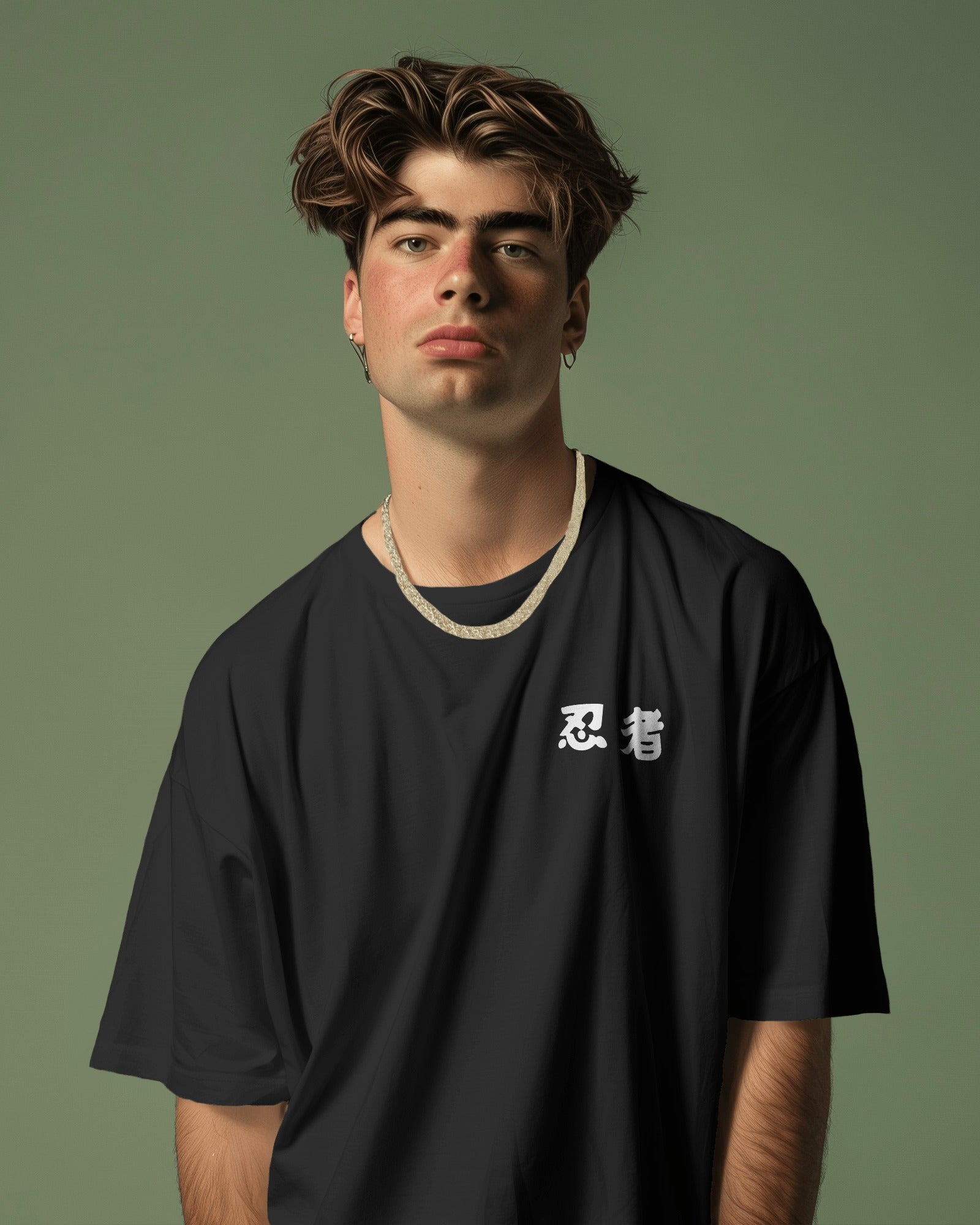 Serpent Shedding Oversized Graphic Tee – Black