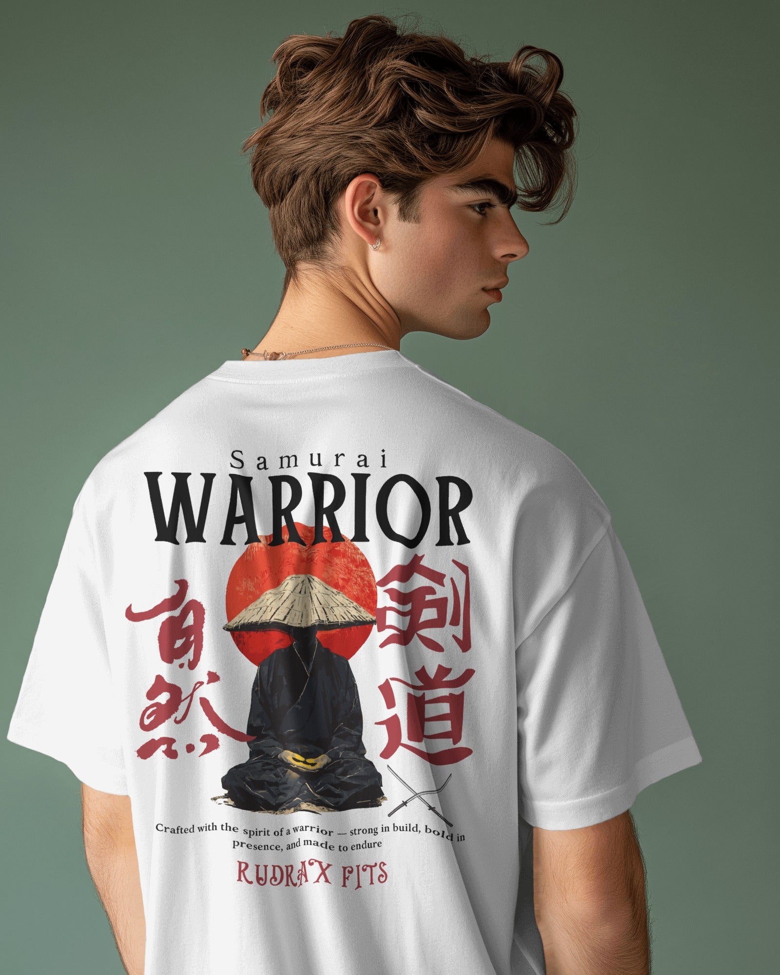 Samurai Warrior Oversized T-Shirt – White