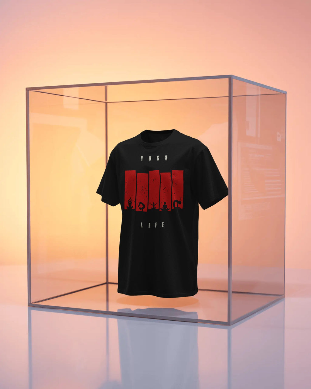 Yoga Life Red Bar Graphic Tee – Black