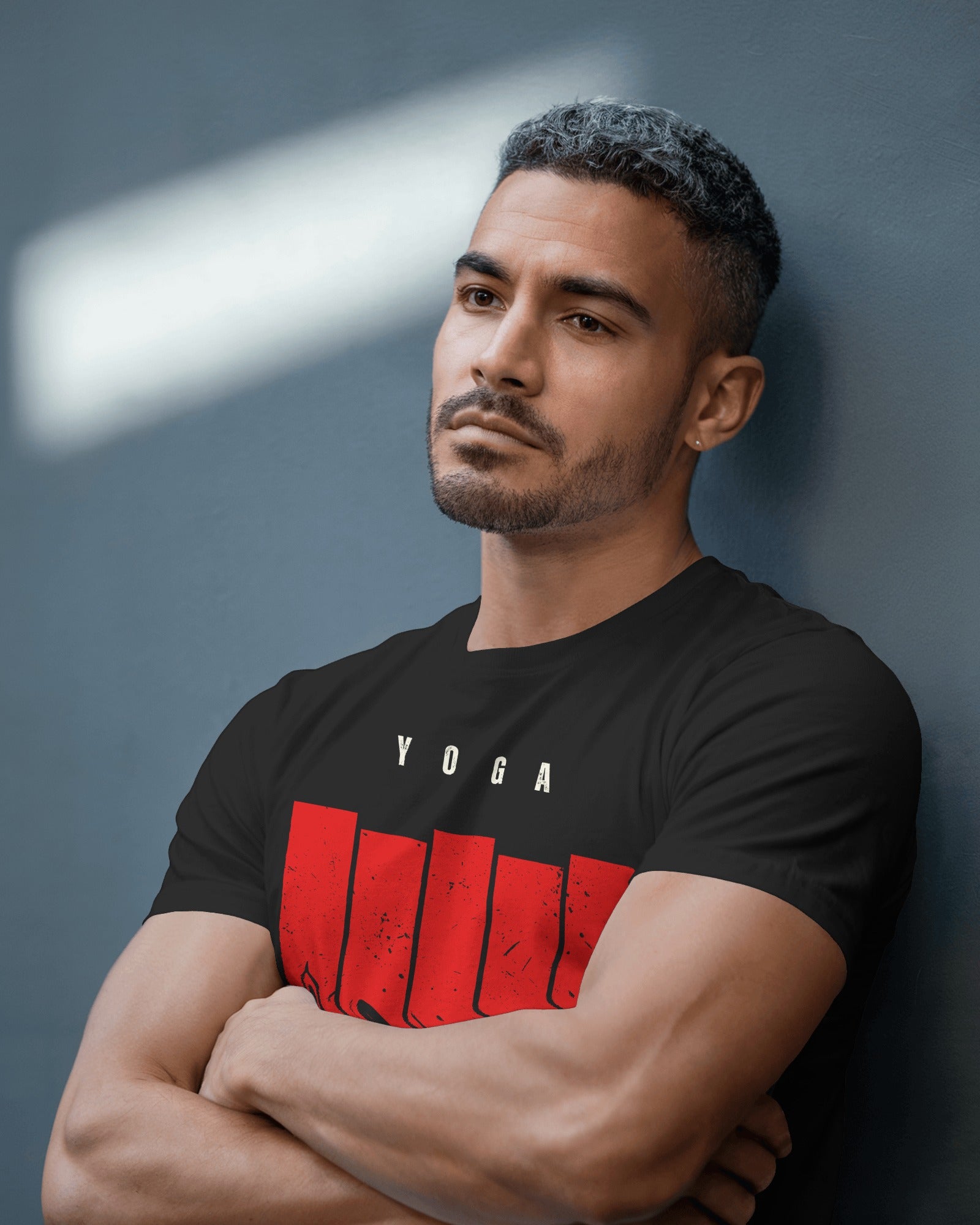 Yoga Life Red Bar Graphic Tee – Black