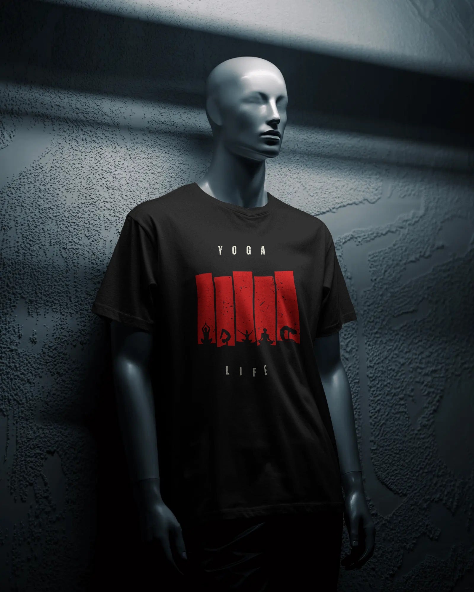 Yoga Life Red Bar Graphic Tee – Black