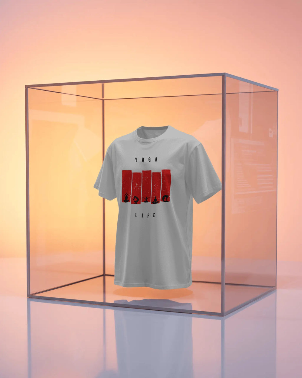 Yoga Life Red Bar Graphic Tee – White