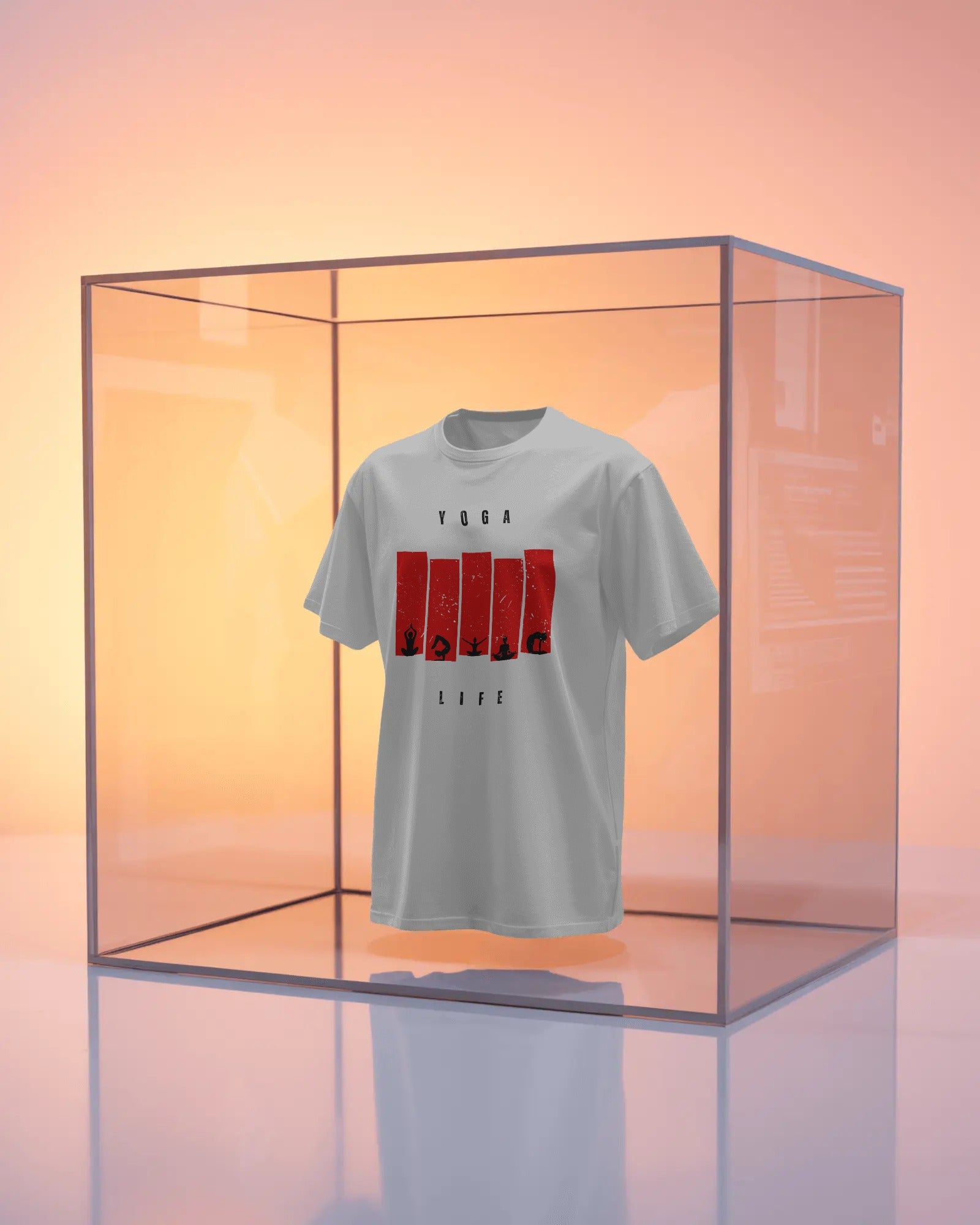 Yoga Life Red Bar Graphic Tee – White