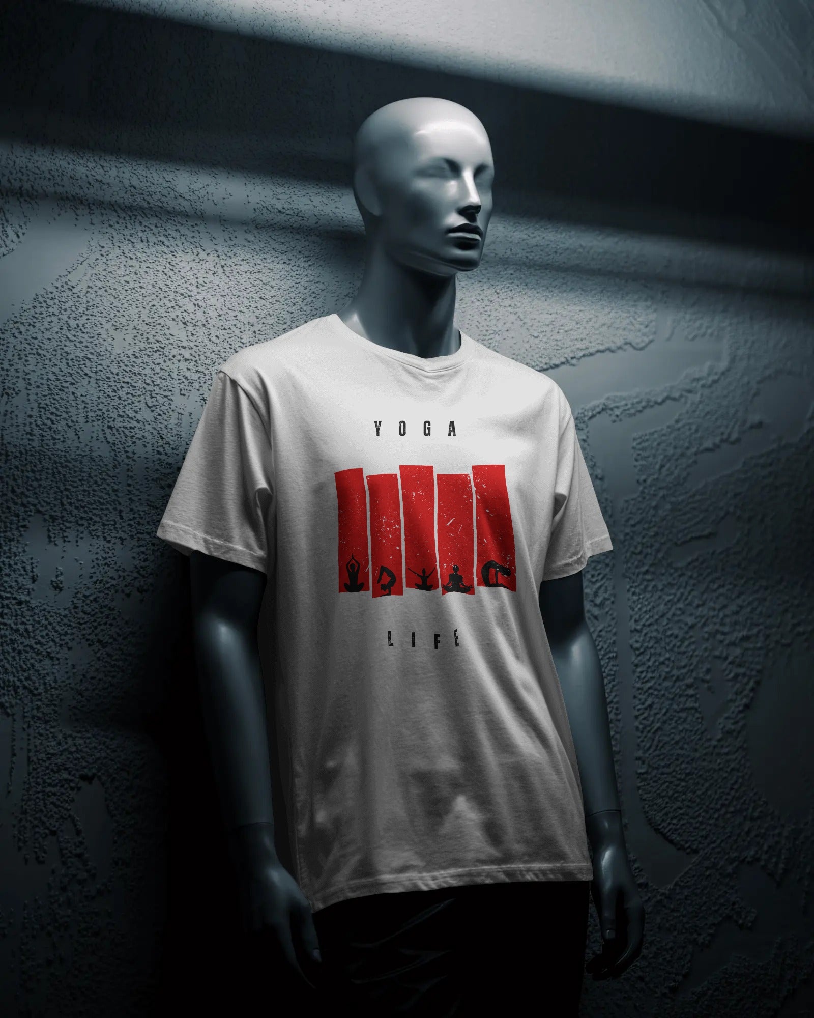 Yoga Life Red Bar Graphic Tee – White