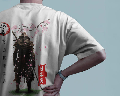 "Rudra Series" White Oversized T-Shirts - Yakuza