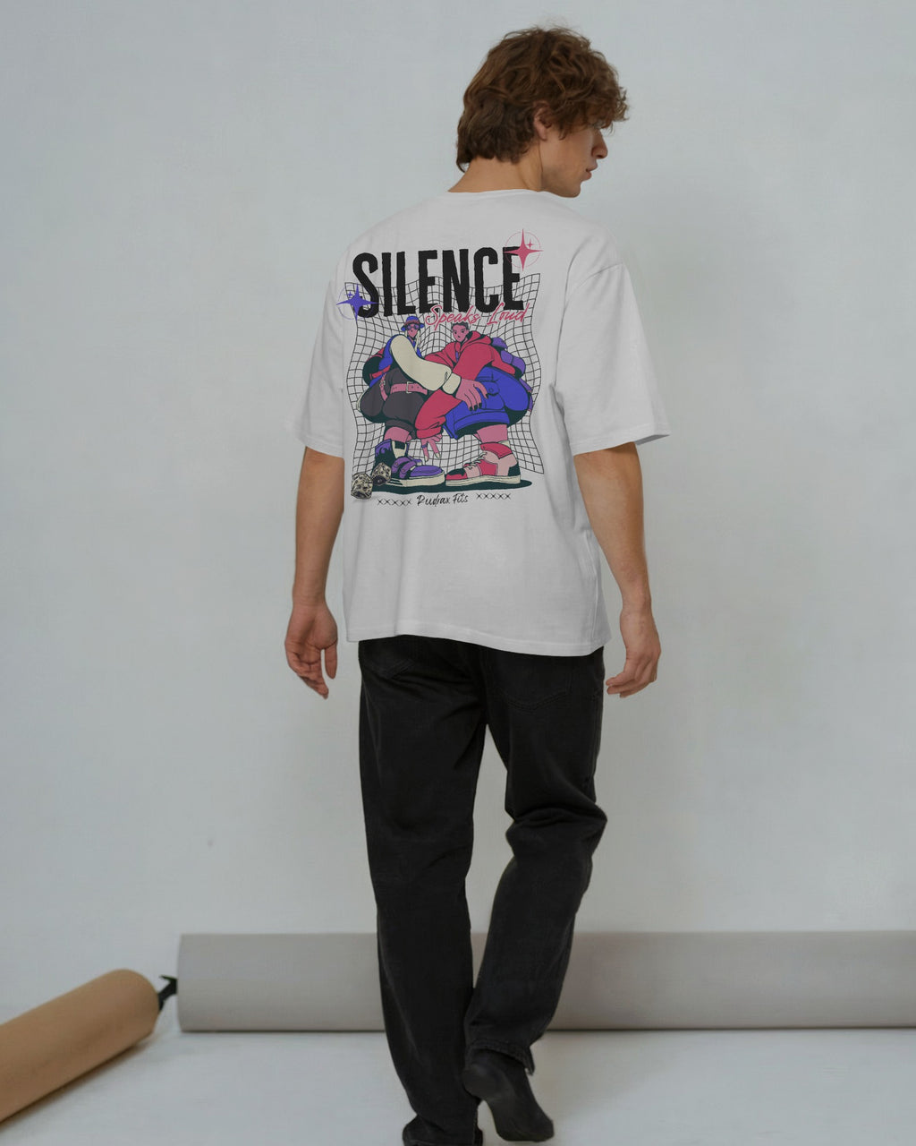 “Silence Speaks Loud” Oversized Streetwear T-Shirt- White