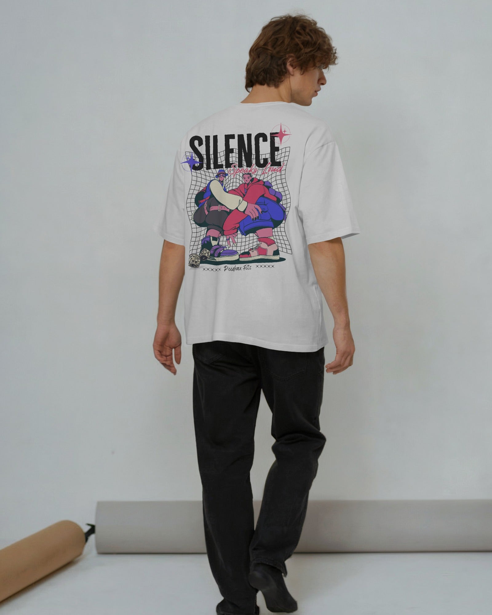 “Silence Speaks Loud” Oversized Streetwear T-Shirt- White
