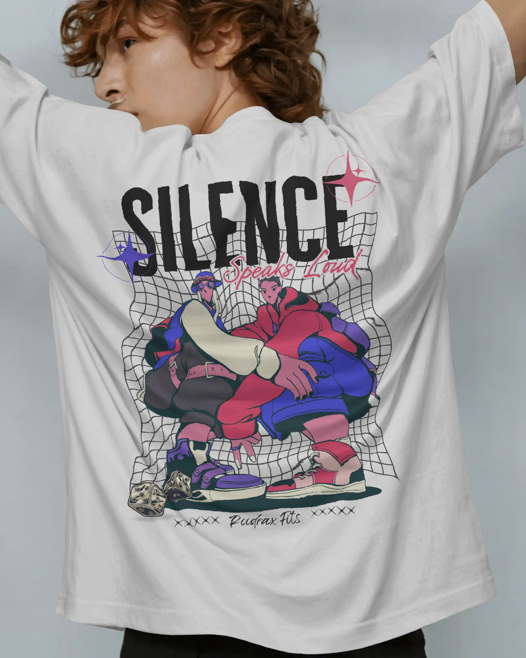 “Silence Speaks Loud” Oversized Streetwear T-Shirt- White